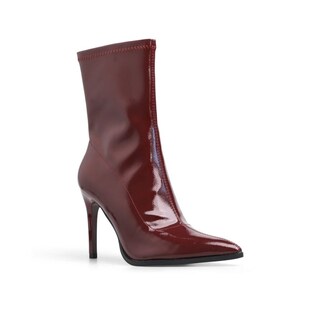 Foto 2 | Foto 2 | Botín Mada Polaris Vino Con Acabado De Alto Brillo Y Tacón Fino para Mujer