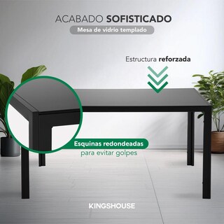 Foto 5 | Foto 5 | Juego De Comedor 6 Sillas Y Mesa De Vidrio Templado Moderno