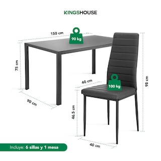 Foto 4 | Foto 4 | Juego De Comedor 6 Sillas Y Mesa De Vidrio Templado Moderno