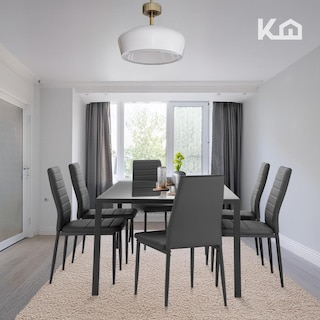 Foto 8 | Foto 8 | Juego De Comedor 6 Sillas Y Mesa De Vidrio Templado Moderno