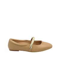 Luciana Senties Balerina Mary Jane Beige Para Mujer
