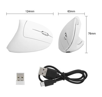 Foto 4 | Foto 4 | Ratón Vertical Inalámbrico Ergonómico Recargable 2 4 G Eo Safe Imports Esi-24143 Blanco