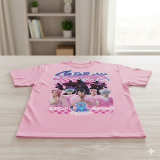 Foto 4 | Foto 4 | Playera Infantil Kpop Demon Hunters Diseño Saja Boys Color Rosa Talla 8