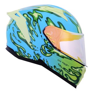 Foto 2 | Foto 2 | Casco Bkr Hawk Az Slime M.az Rep Trans Cerrado Svs Azul Verde