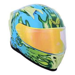 Foto 3 | Foto 3 | Casco Bkr Hawk Az Slime M.az Rep Trans Cerrado Svs Azul Verde