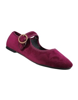 Foto 1 | Foto 1 | Zapato Mujer Tipo Mary Jane Espadrille Flat Zapato Plano Tipo Alpargata Vino Plataforma Yute Casual Hebilla Dorada Comodo