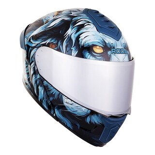 Foto 3 | Foto 3 | Casco Roda Pilot Negro Werewolf Mica Espejo Abatible Svs Azul