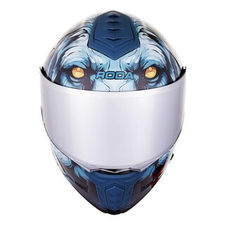 Foto 4 | Foto 4 | Casco Roda Pilot Negro Werewolf Mica Espejo Abatible Svs Azul