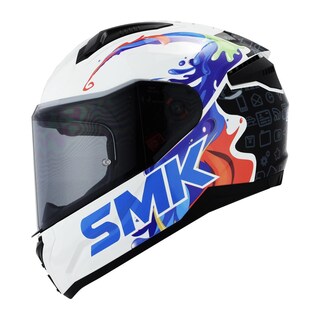 Foto 1 | Foto 1 | Casco Smk Bionic Youth Blanco Splash Gl154 Mica Humo Cerrado Blanco