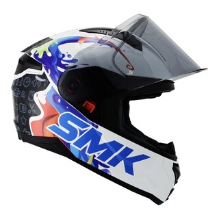 Foto 6 | Foto 6 | Casco Smk Bionic Youth Blanco Splash Gl154 Mica Humo Cerrado Blanco