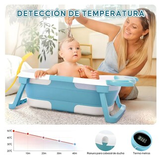 Foto 4 | Foto 4 | Bañera Plegable Para Bebé Xtellar Con Orejas Antideslizante Azul