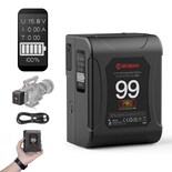 Batería V Mount Moman Negra Con Pantalla Oled Para Videocámara Bmpcc