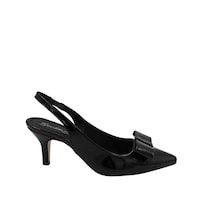 Tacones Casuales Zapatilla Con Moño Senties Negro Para Mujer
