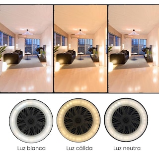 Foto 3 | Foto 3 | Ventilador De Techo Begonia Blanco Led Tres Tonalidades Con Control Remoto Inteligente