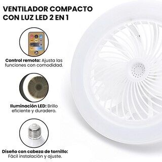 Foto 6 | Foto 6 | Ventilador De Techo Begonia Blanco Led Tres Tonalidades Con Control Remoto Inteligente