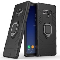 Funda Rígida Antichoque Compatible Con Samsung Galaxy Note 9 Negro Con Anillo Metálico Y Soporte Mag