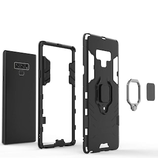 Foto 3 | Foto 3 | Funda Rígida Antichoque Compatible Con Samsung Galaxy Note 9 Negro Con Anillo Metálico Y Soporte Mag