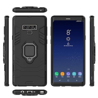 Foto 4 | Foto 4 | Funda Rígida Antichoque Compatible Con Samsung Galaxy Note 9 Negro Con Anillo Metálico Y Soporte Mag