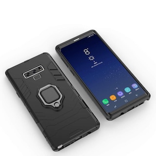 Foto 5 | Foto 5 | Funda Rígida Antichoque Compatible Con Samsung Galaxy Note 9 Negro Con Anillo Metálico Y Soporte Mag