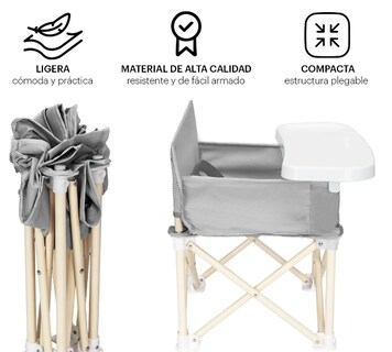 Foto 3 | Foto 3 | Silla Plegable Para Bebé Xtellar Tipo Camping Con Charola Gris