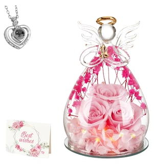 Foto 1 | Foto 1 | Caja De Regalo Xtellar Rosas Preservadas Iluminadas Con Collar Plateado Rosa