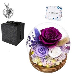 Foto 1 | Foto 1 | Caja De Regalo Xtellar Rosas Preservadas Led Con Collar “i Love You” Morado