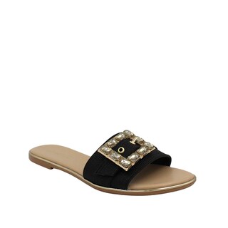 Foto 2 | Foto 2 | Sandalias Casuales De Piso Con Maxi Hebilla Senties Negro Para Mujer