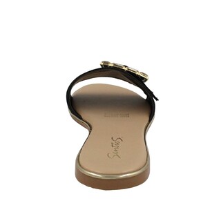 Foto 5 | Foto 5 | Sandalias Casuales De Piso Con Maxi Hebilla Senties Negro Para Mujer