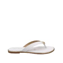 Sandalias Casuales De Piso De Horcapollo Senties Blanco Para Mujer