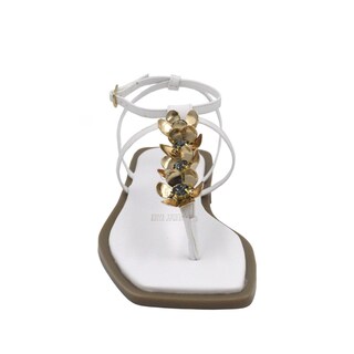 Foto 3 | Foto 3 | Sandalias Casuales De Piso Con Flores Senties Blanco Para Mujer