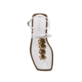 Foto 6 | Foto 6 | Sandalias Casuales De Piso Con Flores Senties Blanco Para Mujer