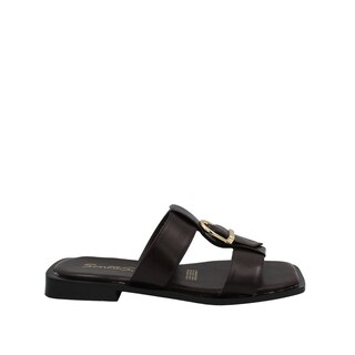 Foto 1 | Foto 1 | Sandalias Casuales De Piso Punta Cuadrada Senties Café Para Mujer