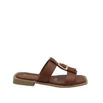 Sandalias Casuales De Piso Punta Cuadrada Senties Cobre Para Mujer