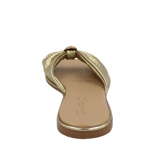 Foto 5 | Foto 5 | Sandalias Casuales De Piso Con Plisado Senties Dorado Para Mujer