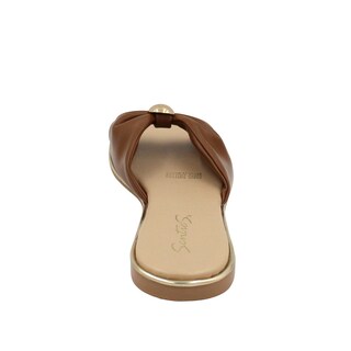 Foto 5 | Foto 5 | Sandalias Casuales De Piso Con Plisado Senties Café Para Mujer