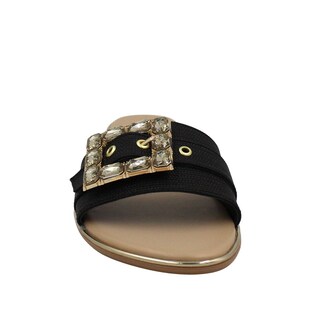 Foto 3 | Foto 3 | Sandalias Casuales De Piso Con Maxi Hebilla Senties Negro Para Mujer