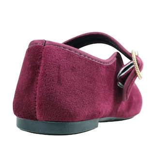Foto 3 | Foto 3 | Zapato Mujer Tipo Mary Jane Flat Zapato Plano Cómodo Casual Elegante Vino Casual Hebilla Dorada Cómodo