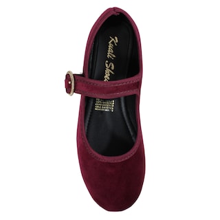 Foto 4 | Foto 4 | Zapato Mujer Tipo Mary Jane Flat Zapato Plano Cómodo Casual Elegante Vino Casual Hebilla Dorada Cómodo