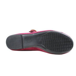 Foto 6 | Foto 6 | Zapato Mujer Tipo Mary Jane Flat Zapato Plano Cómodo Casual Elegante Vino Casual Hebilla Dorada Cómodo