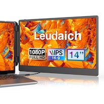 Extensor De Monitor Leudaich Negro Fhd Ips Portátil Para Pantalla Dual