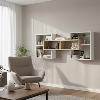 Foto 5 | Foto 5 | Repisas Flotantes Kioto Blanco de Roble