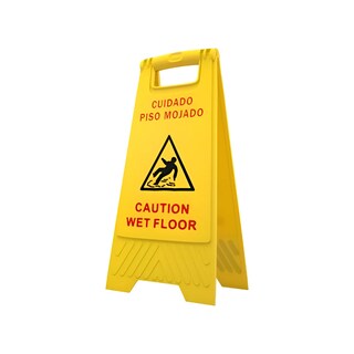 Foto 1 | Foto 1 | Letrero Plegable Oval 'Precaución Piso Mojado' Amarillo