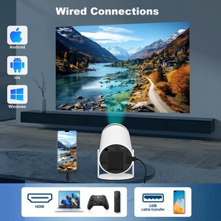 Foto 2 | Foto 2 | Mini Proyector Android 11 Blanco 4k 1080p Doble Banda Wifi6 5g Bluetooth 5.2 200 Lúmenes Ansi Rotaci
