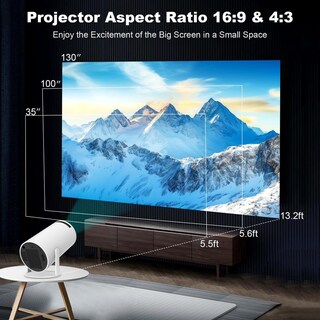Foto 3 | Foto 3 | Mini Proyector Android 11 Blanco 4k 1080p Doble Banda Wifi6 5g Bluetooth 5.2 200 Lúmenes Ansi Rotaci