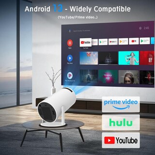 Foto 8 | Foto 8 | Mini Proyector Android 11 Blanco 4k 1080p Doble Banda Wifi6 5g Bluetooth 5.2 200 Lúmenes Ansi Rotaci