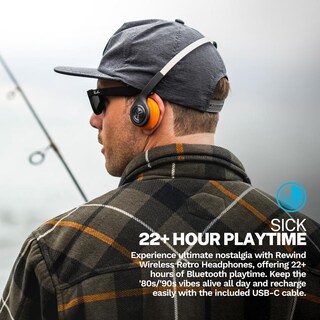 Foto 7 | Foto 7 | Auriculares Inalámbricos Jlab Audio Rewind Negro Retro Circumaural Diadema