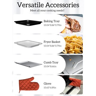 Foto 4 | Foto 4 | Freidora Tostador Combo Kitchen Elite Acero Inoxidable 12.6 Cuartos Convección 10 En 1 Para Hornear