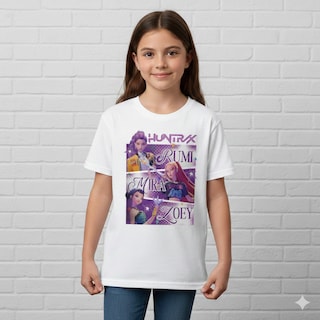 Foto 2 | Foto 2 | Playera Infantil Kpop Demon Hunters Diseño Huntrix Color Blanco Talla 4