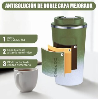 Foto 3 | Foto 3 | Taza De Viaje Térmica Doble Pared Acero Inoxidable Modelo Verde