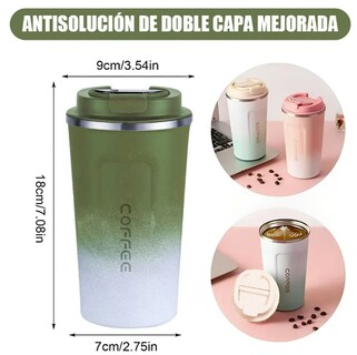 Foto 4 | Foto 4 | Taza De Viaje Térmica Doble Pared Acero Inoxidable Modelo Verde